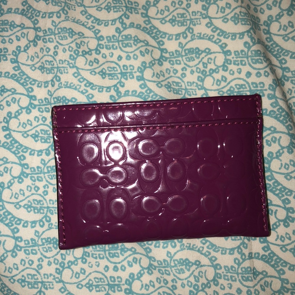 NWOT! Coach card holder! Fuchsia!